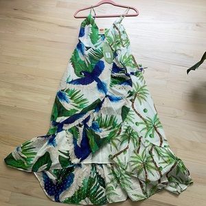 Farm Rio Mixed Palm Wrap Dress